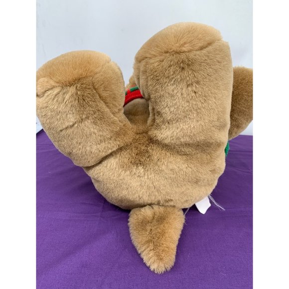 Commonwealth Holiday Moose, 1991 Christmas Tree Decorated Sweater Red Cap Cordur - Picture 12 of 14